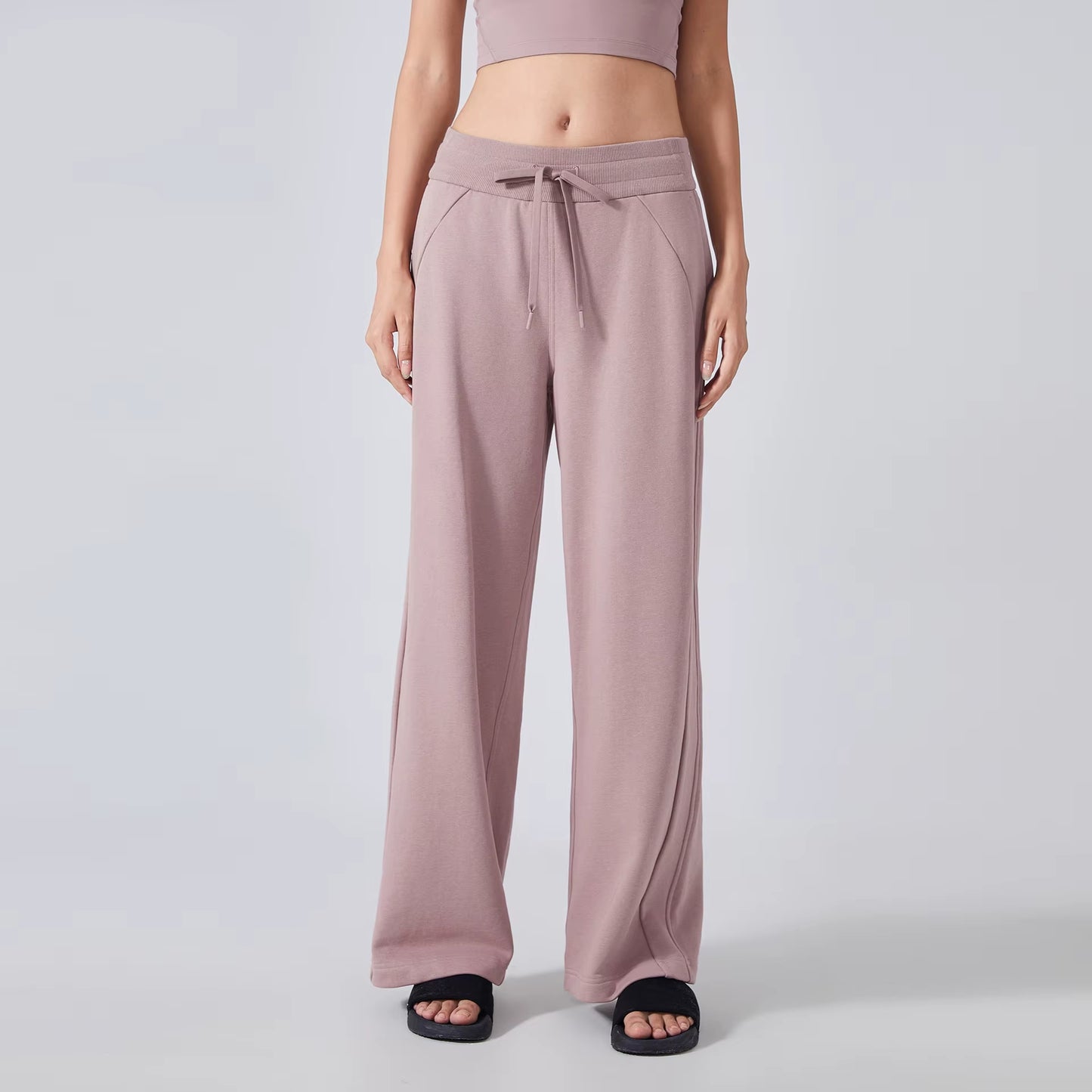 Autumn Winter Women'S Yoga Sports Pants Casual Loose All-Match Commuter Wide-Leg High Waist Slimming Fitness Sweat Pants
