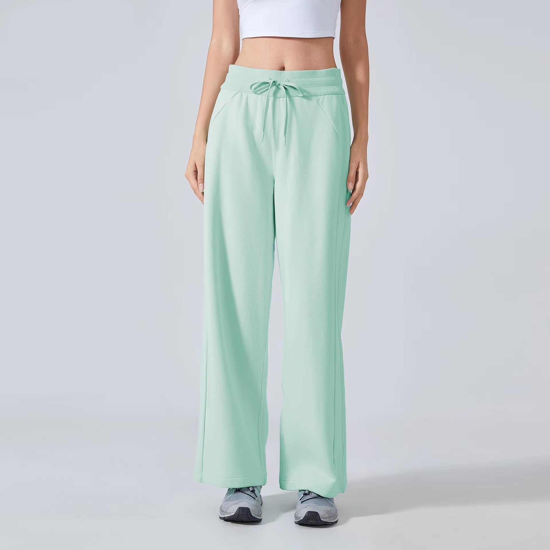 Autumn Winter Women'S Yoga Sports Pants Casual Loose All-Match Commuter Wide-Leg High Waist Slimming Fitness Sweat Pants