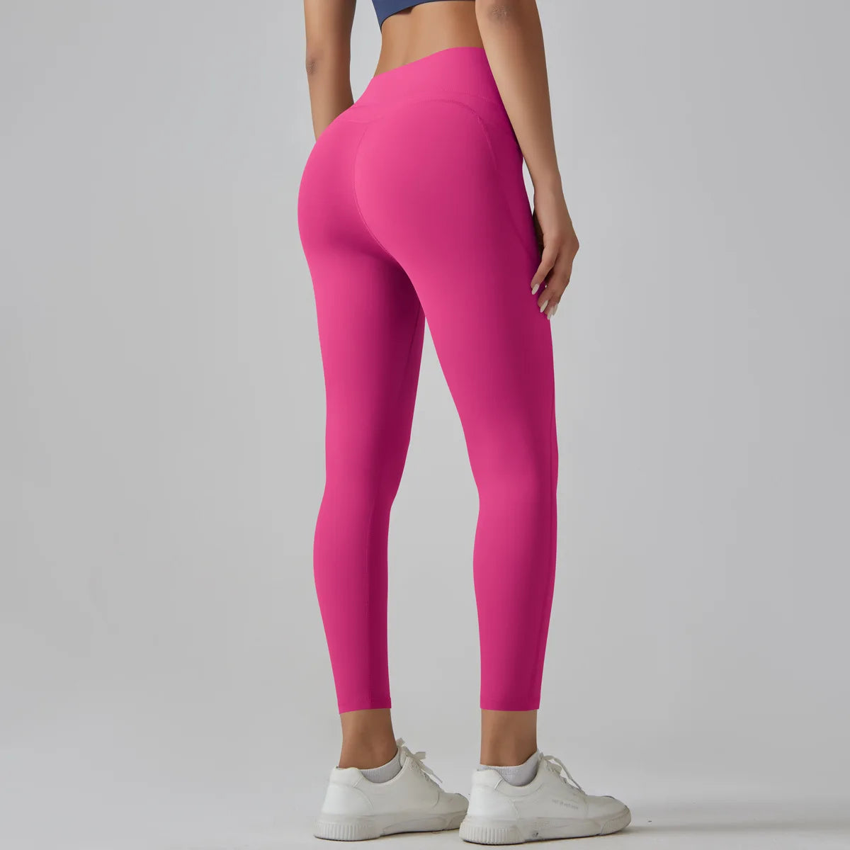 High Quality Women Sports Nude Feeling High Waist Tummy Control Slim Skin Friendly Breathable Leggings Yoga Pants with Pocket