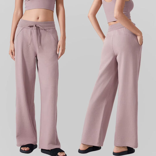Autumn Winter Women'S Yoga Sports Pants Casual Loose All-Match Commuter Wide-Leg High Waist Slimming Fitness Sweat Pants