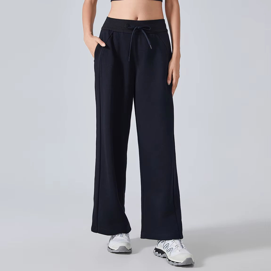 Autumn Winter Women'S Yoga Sports Pants Casual Loose All-Match Commuter Wide-Leg High Waist Slimming Fitness Sweat Pants