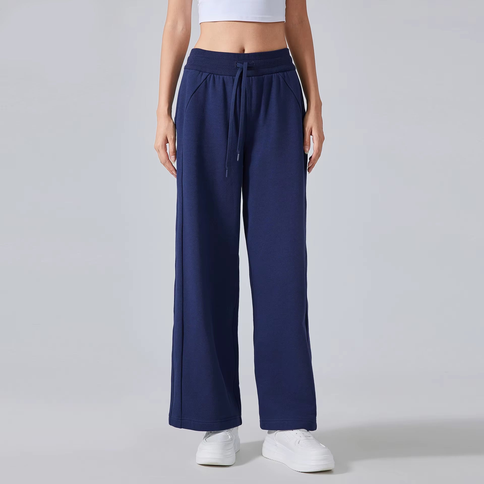Autumn Winter Women'S Yoga Sports Pants Casual Loose All-Match Commuter Wide-Leg High Waist Slimming Fitness Sweat Pants